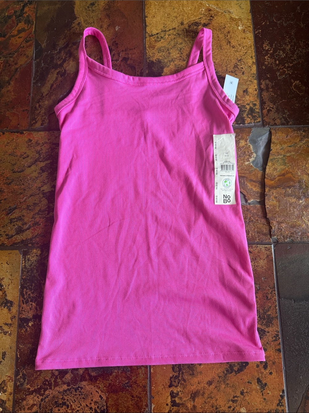 No Boundaries Bright Pink Ribbed Cami Top (1103)